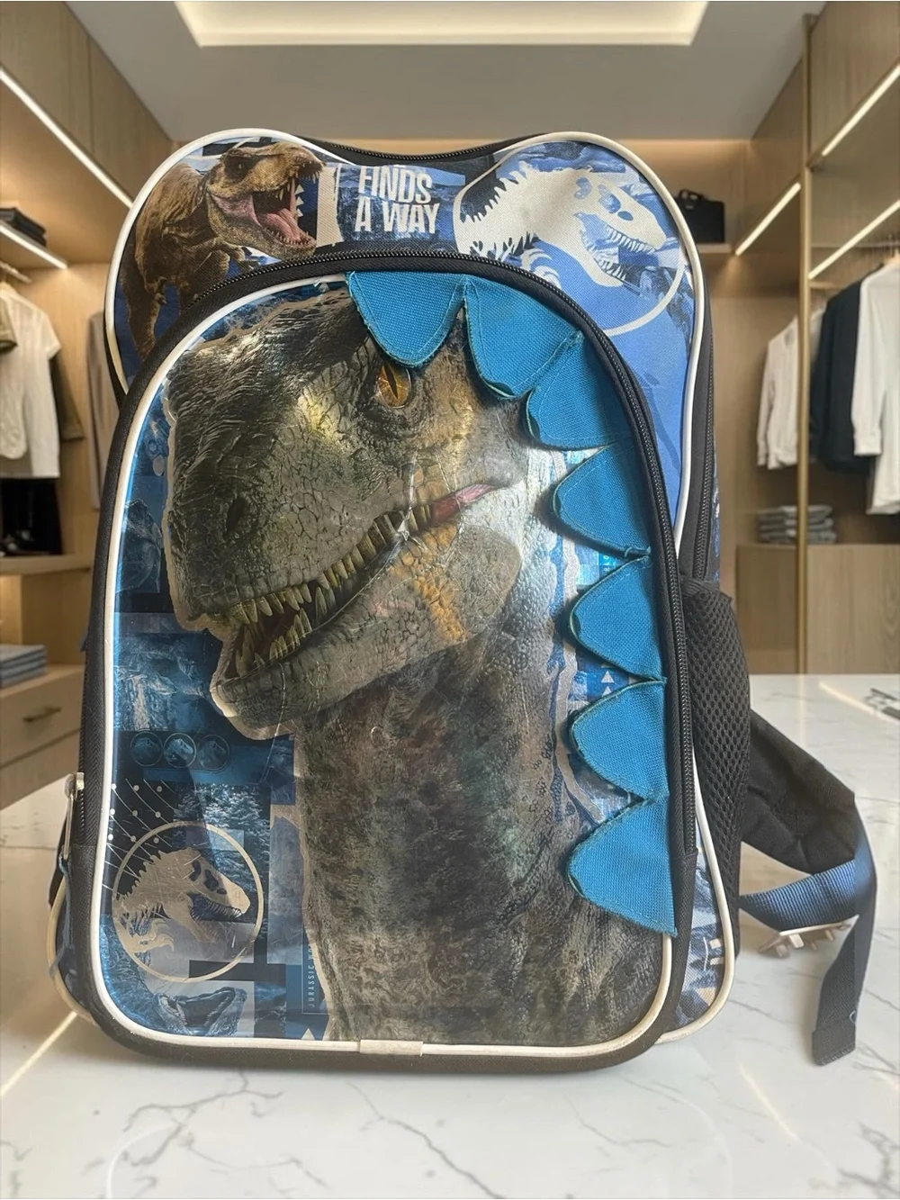 Jurassic World Raptor 3D Dinosaur Backpack Boys School Book Bag Blue